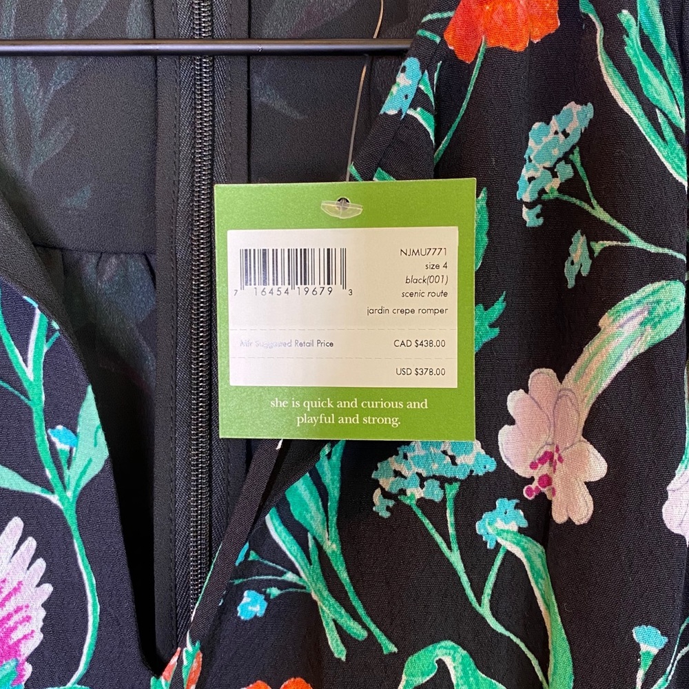 KATE SPADE Floral Jardin Crepe Romper Scenic Route - Picture 11 of 16